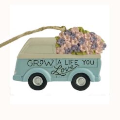 191-12229 Truck with flowers Orn with 24" jute