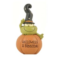 156-89784 'HALLOWEEN' PUMPKIN W/FROG