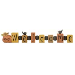 156-89873 'WELCOME' BEAD BLOCK W/PUMPKIN (M4)