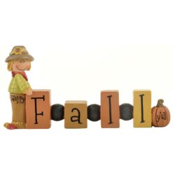 156-89874 'FALL' BEAD BLOCK W/SCARECROW