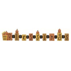 156-89875 'BLESSINGS' BEAD BLOCK W/PUMPKINS (M4)