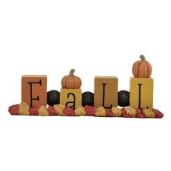 156-89877 'FALL' BEAD BLOCK W/PUMPKINS (M4)