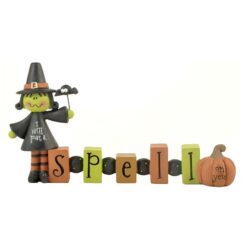 156-89878 'SPELL' BEAD BLOCK W/WITCH
