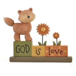 1566-89770 'GOD IS LOVE' BLOCKS W/FOX/FLOWERS