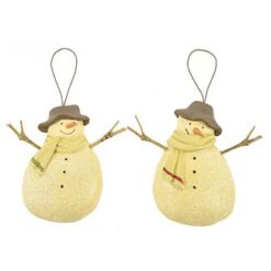 158-51609 Ornament-S/2 SNOWMEN W/HAT/SCARF