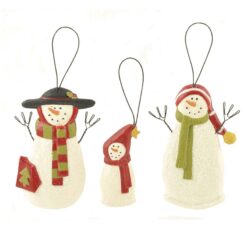 158-51618 Ornament-S/3 SNOWMEN W/HATS/SCARVES