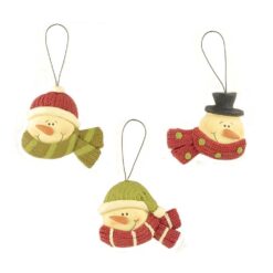 158-51628 Ornament-S/3 SNOWMEN W/SCARVES 