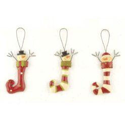 158-51633 Ornament-S/3 STOCKINGS W/SNOWMEN 