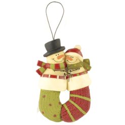 158-51636 Ornament-SNOWMAN COUPLE IN STOCKING 