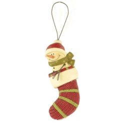 158-51638 Ornament-SNOWMAN IN RED STOCKING