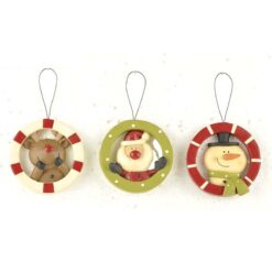 158-51639 Ornament-S/3 DEER/SANTA/SNOWMAN
