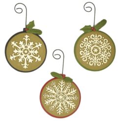 158-51652 Ornament-S/3 CIRCLE SNOWFLAKES