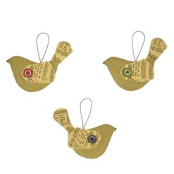 158-51654 Ornament-S/3 BIRD W/MUSIC WINGS