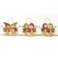 158-51667 Ornament- S/3 FEAR NOT/EMMANUAL/CHILD SNOWMEN 