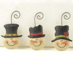158-51670 Ornament- S/3 SNOWMEN HEADS