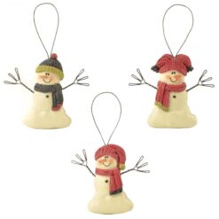 158-51673 Ornament-S/3 SNOWMEN W/HATS/SCARVES 