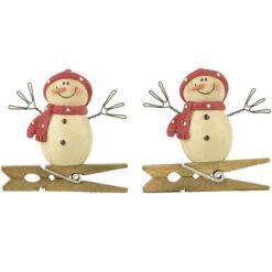 158-51674 CLIPS- S/2 SNOWMEN W/RED HATS