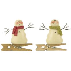 158-51676 CLIPS - S/2 SNOWMEN W/RED/GREEN HAT 