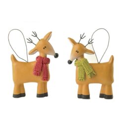 158-51680 Ornament-S/2 REINDEER W/SCARVES 