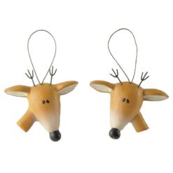 158-51681 Ornament-S/2 REINDEER FACES