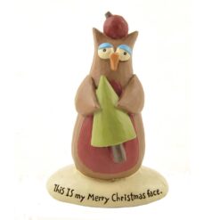 158-89368 MERRY CHRISTMAS FACE' OWL