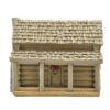158-89511 LOG CABIN W/GREEN WREATH
