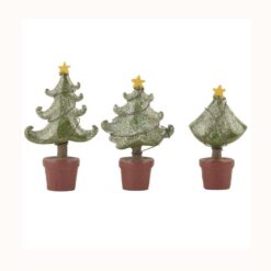 158-89799 S/3 CHRISTMAS TREES IN PLANTERS