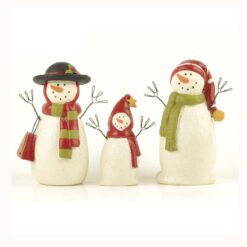 158-89806 S/3 HAPPY SNOWMEN W/HATS/SCARVES
