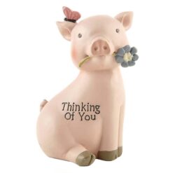 181-11570 "Thinking Of You" sitting pig with flower