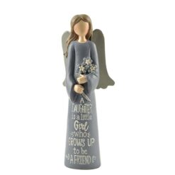 181-11585 'A DAUGHTER IS FRIEND' ANGEL W/FLOWERS (M4)