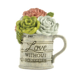 181-11697 'LOVE WITHOUT MEASURE' WATERING CAN W/FLOWERS