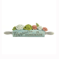 181-11700 'HAPPINESS IS HOMEMADE' ROLLING PIN W/FLOWERS