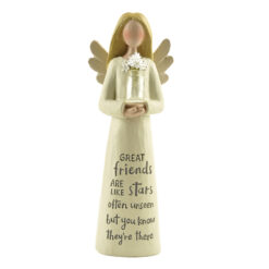 183-11723 FRIENDS ANGEL W/CLEAR VASE/FLOWERS (M4)