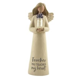 183-11726 TEACHER ANGEL W/CLEAR VASE/FLOWERS