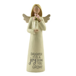 183-11728 DAUGHTER ANGEL W/CLEAR VASE/FLOWERS