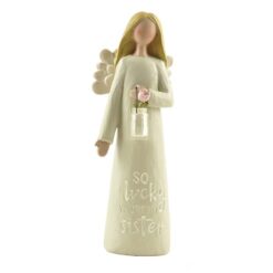 183-11729 SISTER ANGEL W/CLEAR VASE