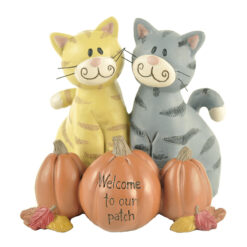 186-11758 CATS WITH "WELCOME" PUMPKINS
