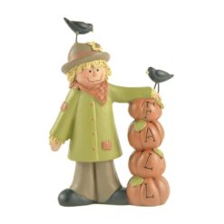 186-11760 SCARECROW W/STACKED "FALL" PUMPKINS