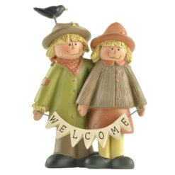 186-11761 SCARECROW COUPLE W/"WELCOME" BANNER