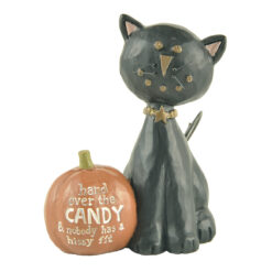 186-12027 BLACK CAT WITH "CANDY" PUMPKIN