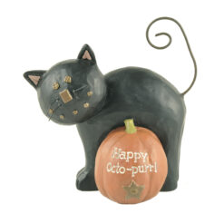 186-12028 "HAPPY OCTO-PURR" BLACK CAT AND PUMPKIN