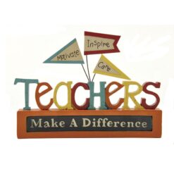 141-88579 TEACHERS' W/FLAGS ON BLOCK