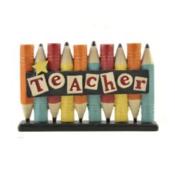 141-88581 TEACHER' W/PENCILS ON BLOCK