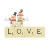 188-11846 SNOWMEN ON "LOVE" SCRABBLE BLOCK