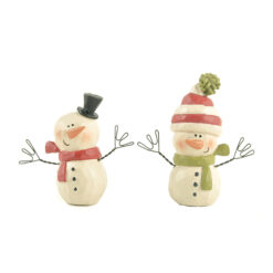 188-11847 S/2 SNOWMAN WITH SCARVES/HATS