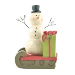 188-11863 SNOWMAN W/GIFT BOX ON SLEIGH