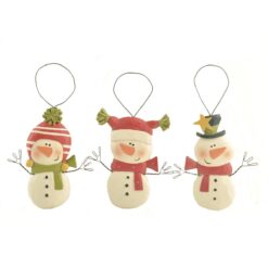 188-52006 Ornament-S/3 SNOWMEN W/HATS/SCARVES