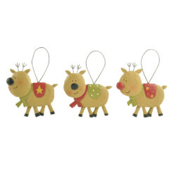 188-52010 Ornament-S/3 REINDEER W/SCARVES 