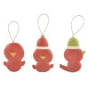 188-52012 Ornament-S/3 RED BIRDS