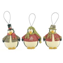188-52020 Ornament-S/3 PENGUINS WITH COATS